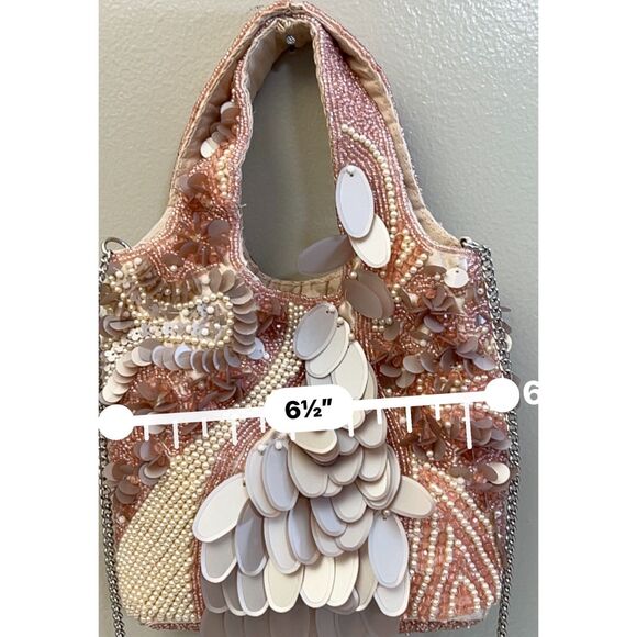 NWT Handcrafted in India pink beaded bag. - Picture 7 of 10